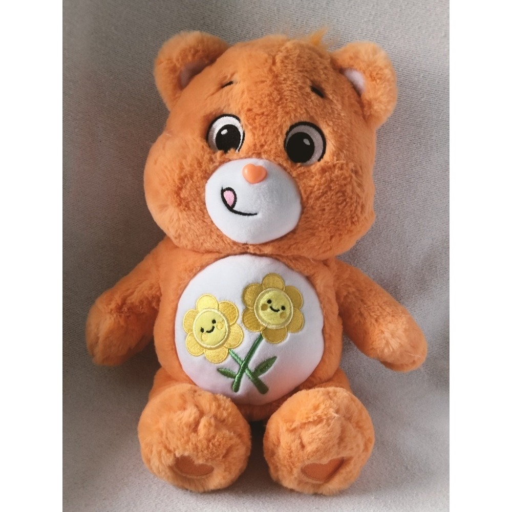 Care Bear 14" Orange Friend Bear Yellow Flowers